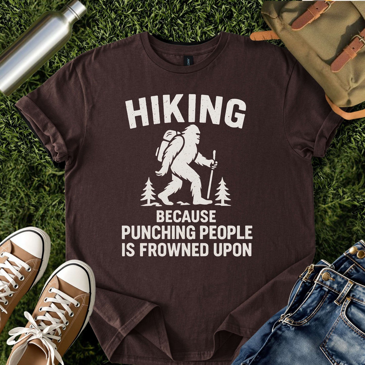 Bigfoot Hiking Humor Tee