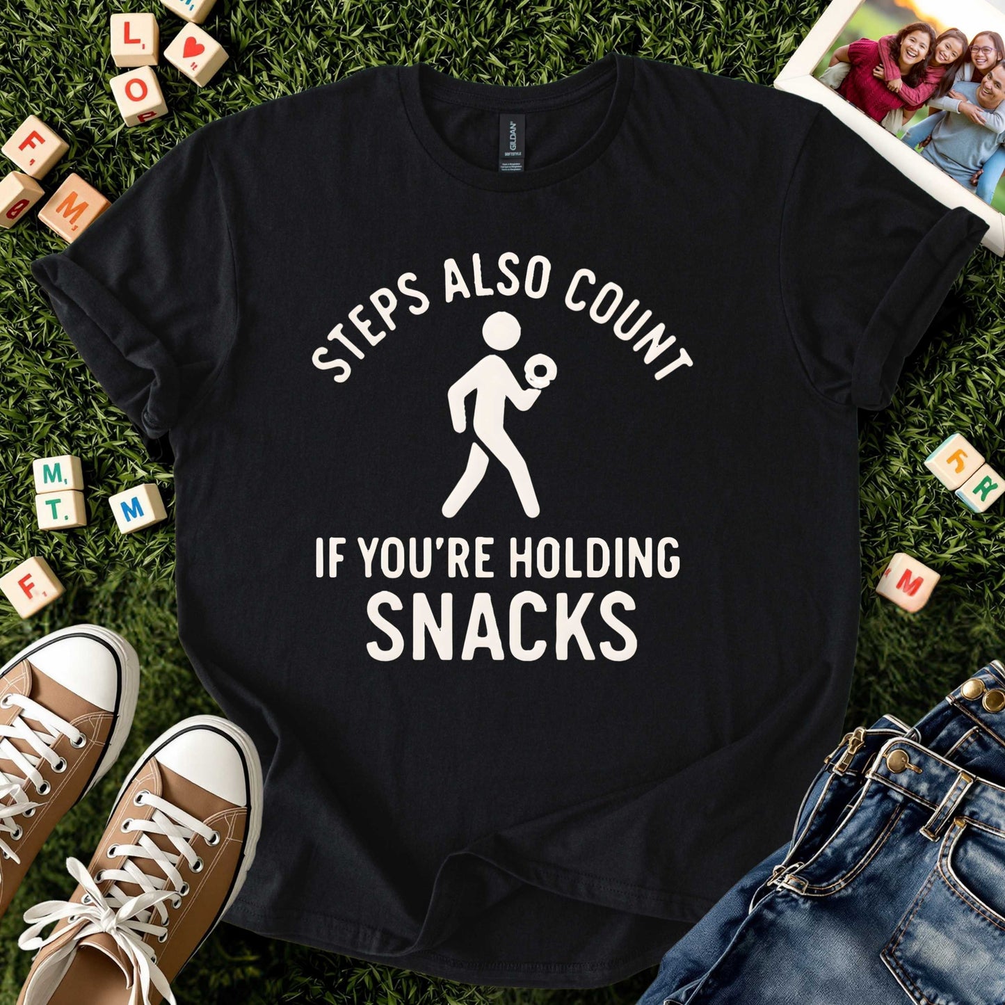 Steps Count If You’re Holding Snacks Tee