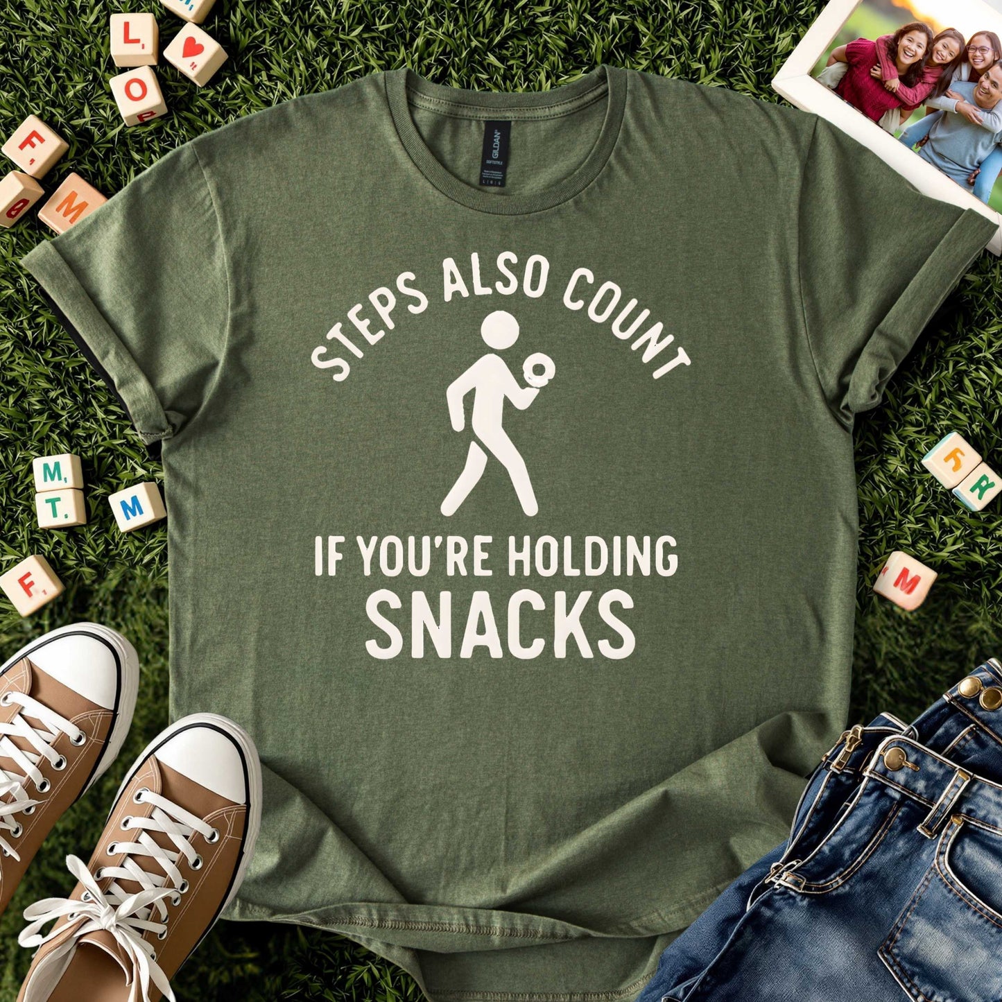 Steps Count If You’re Holding Snacks Tee