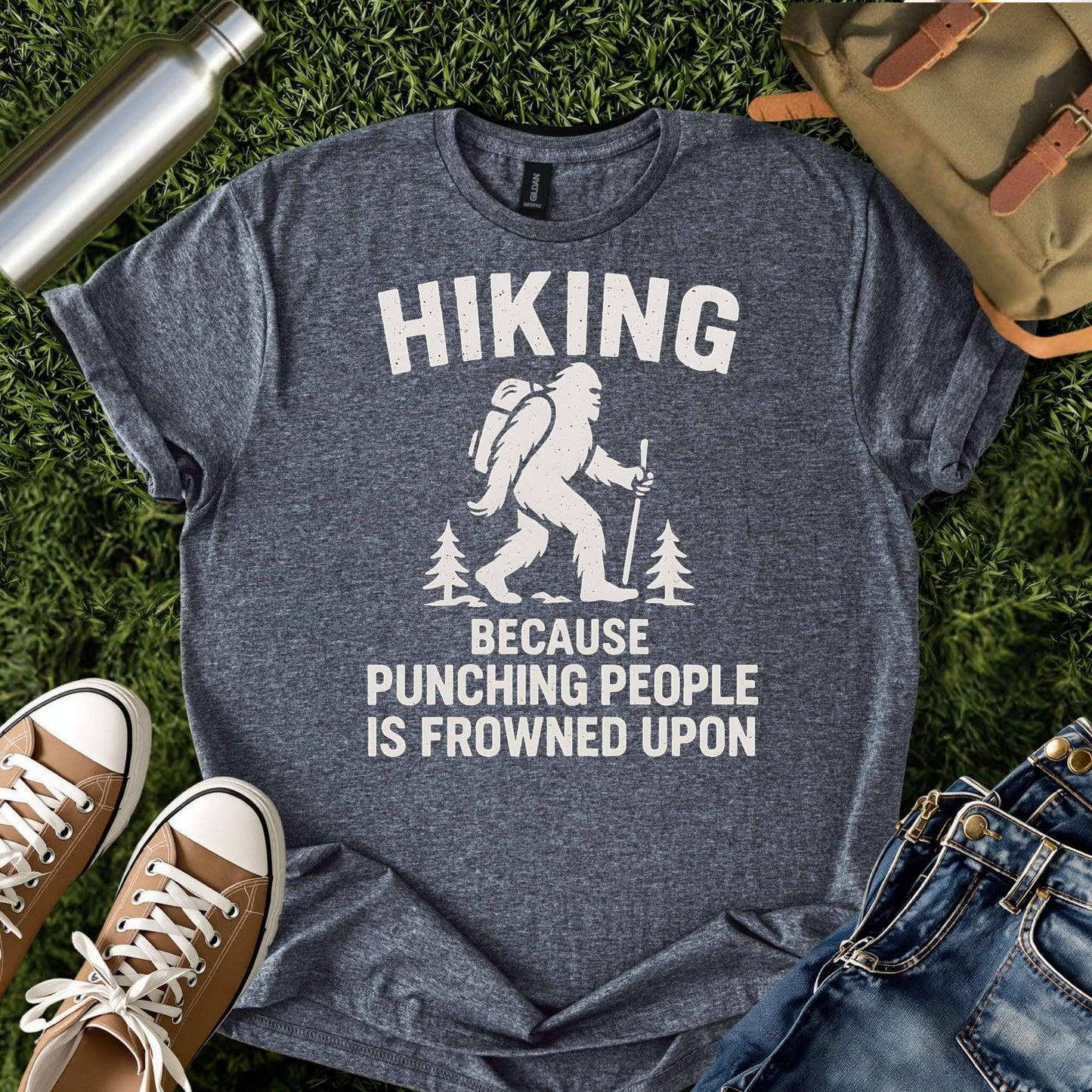 Bigfoot Hiking Humor Tee