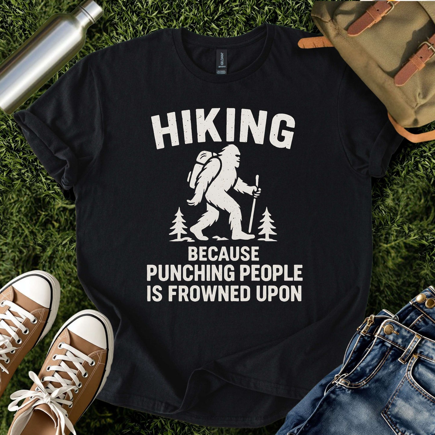 Bigfoot Hiking Humor Tee