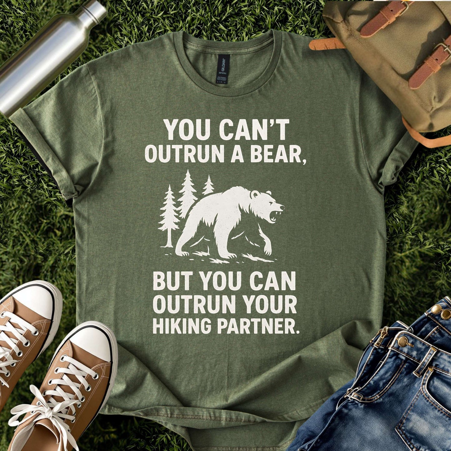 Funny Hiking Bear Outdoor Tee