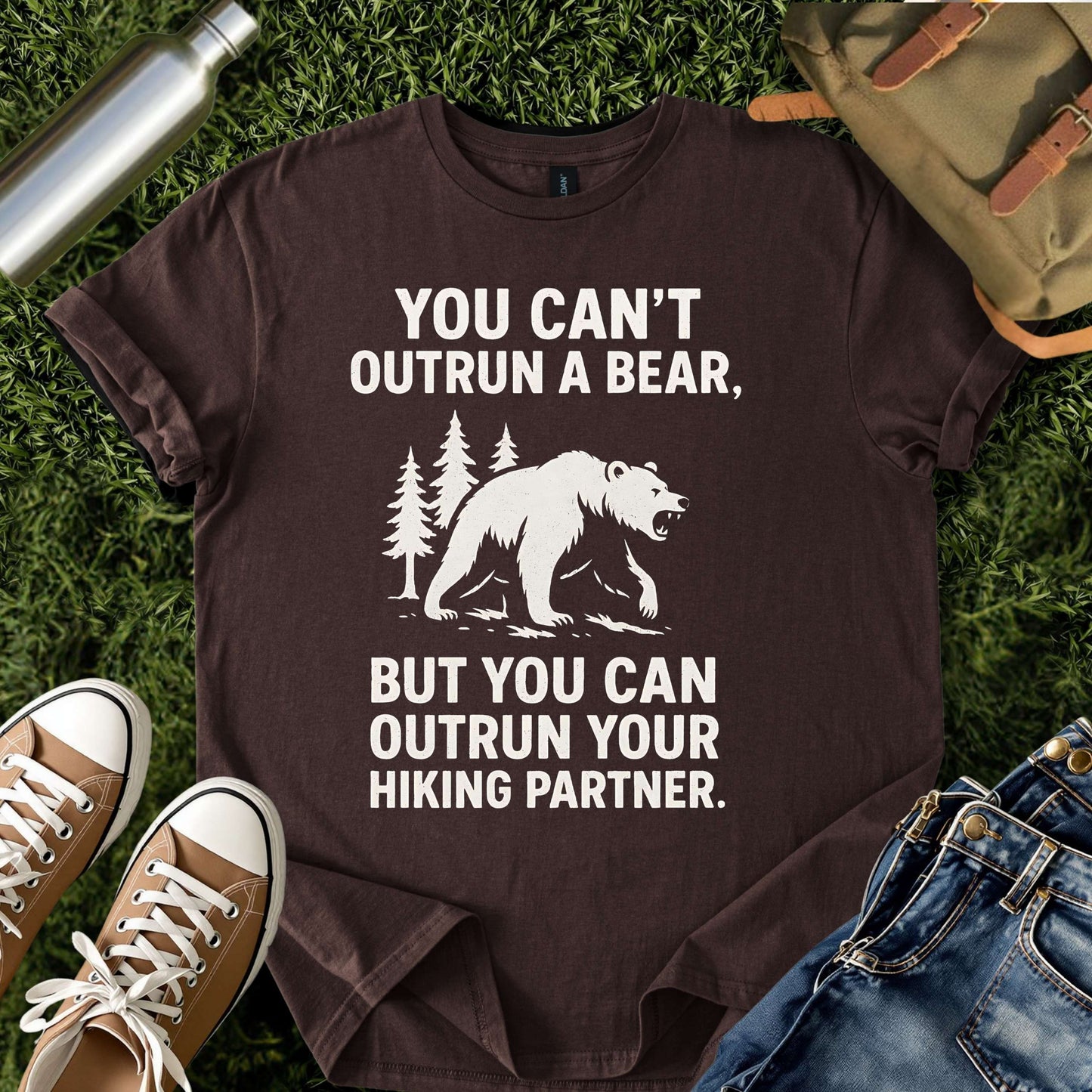 Funny Hiking Bear Outdoor Tee