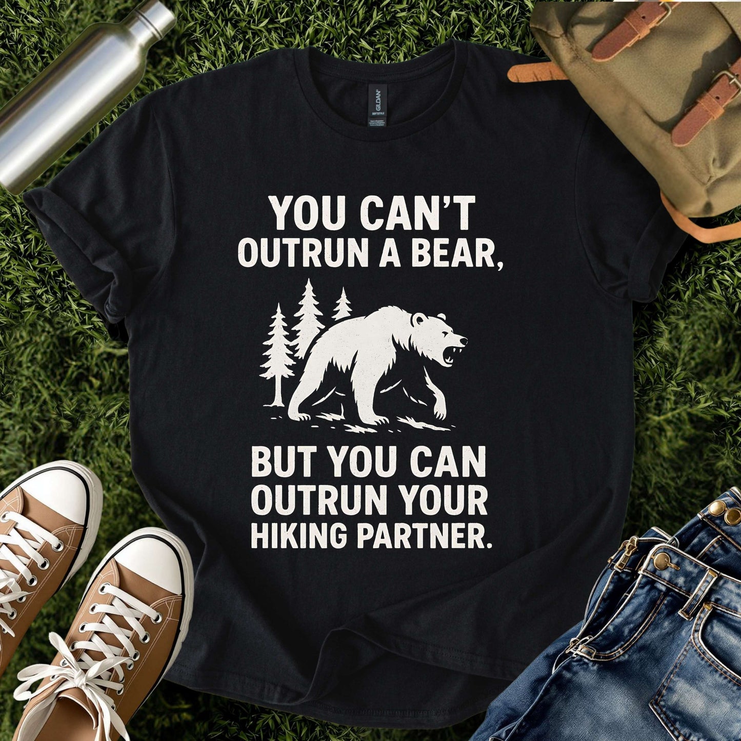 Funny Hiking Bear Outdoor Tee