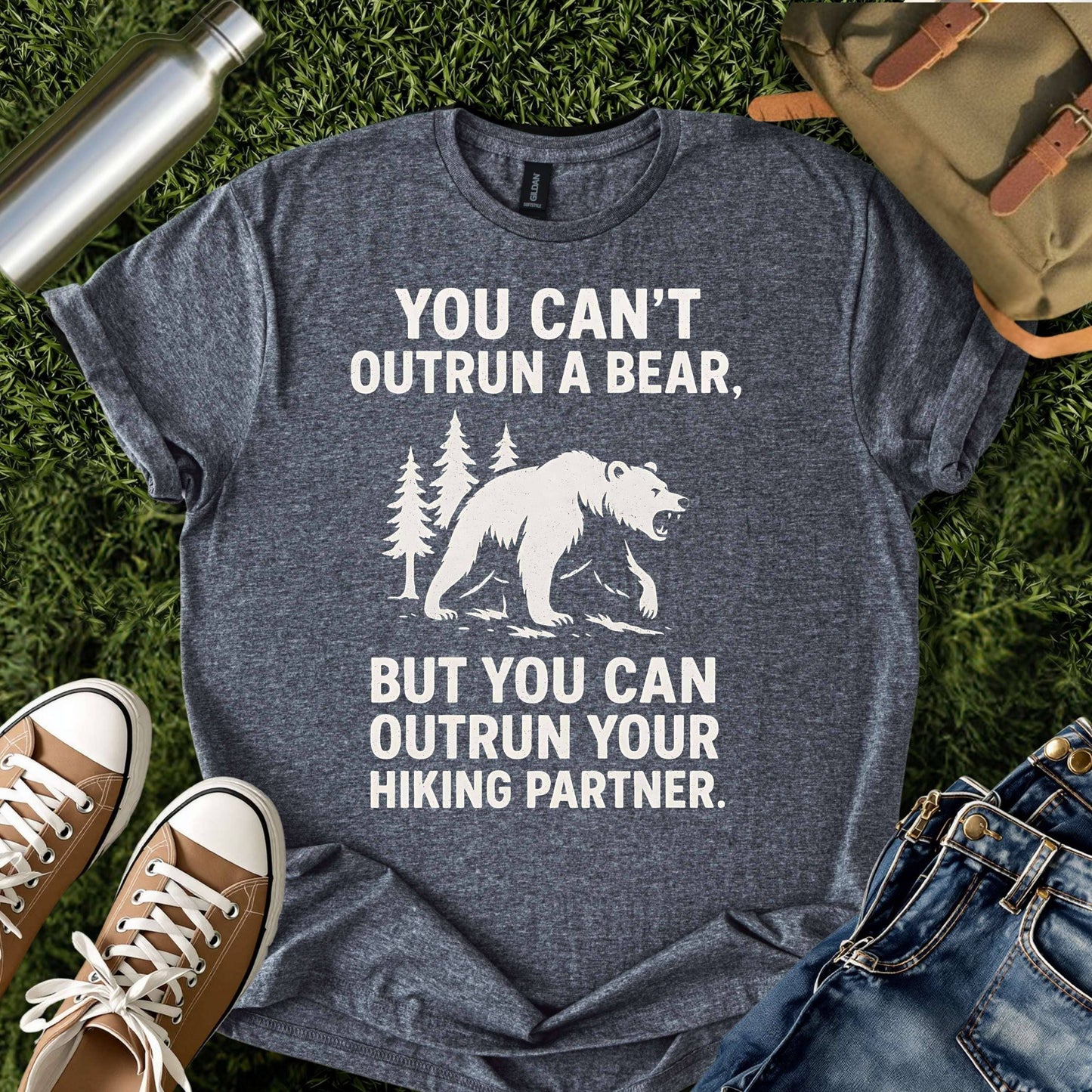 Funny Hiking Bear Outdoor Tee