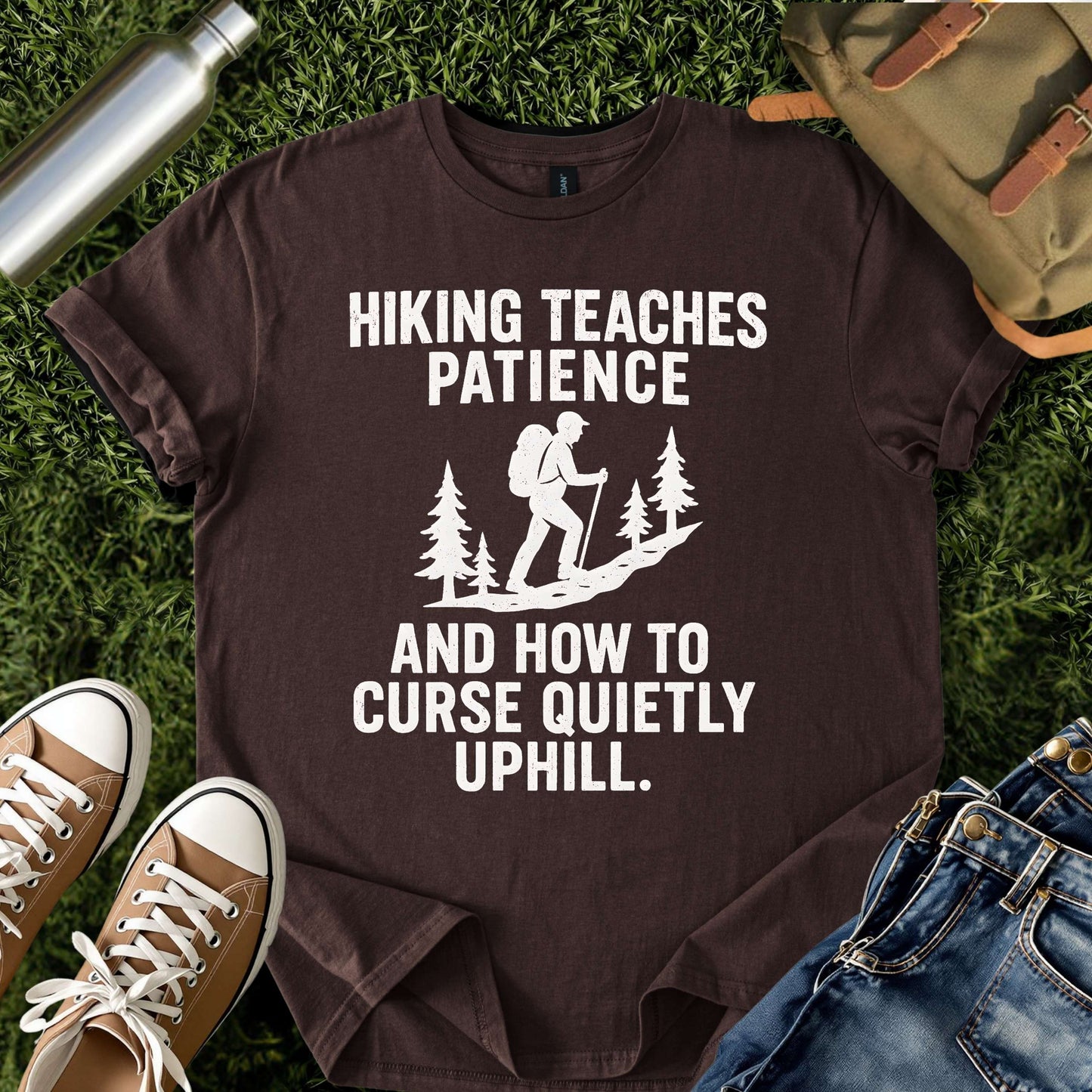 Hiking Teaches Patience Funny T-Shirt