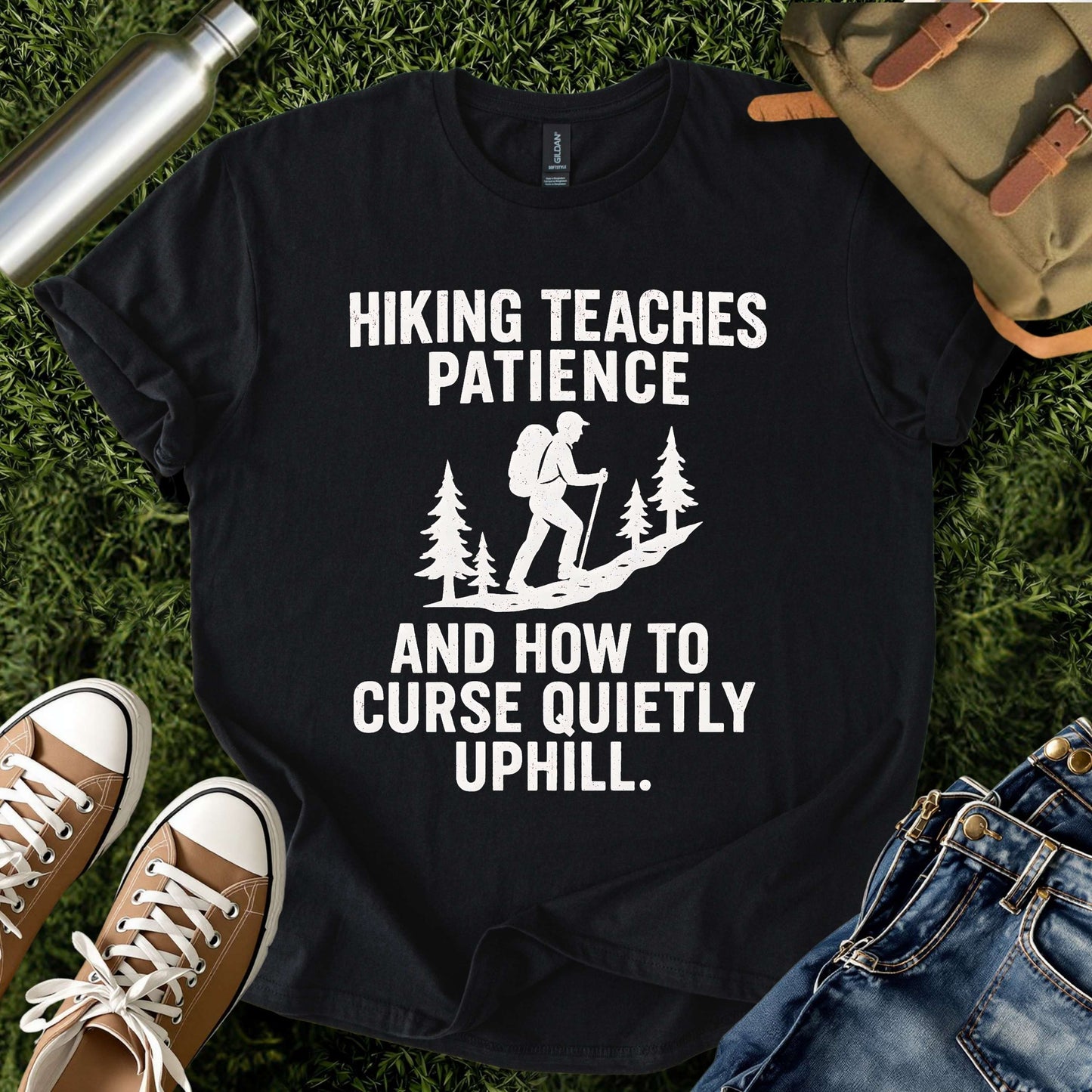 Hiking Teaches Patience Funny T-Shirt