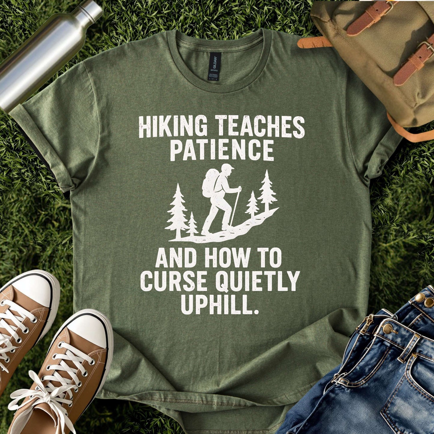 Hiking Teaches Patience Funny T-Shirt