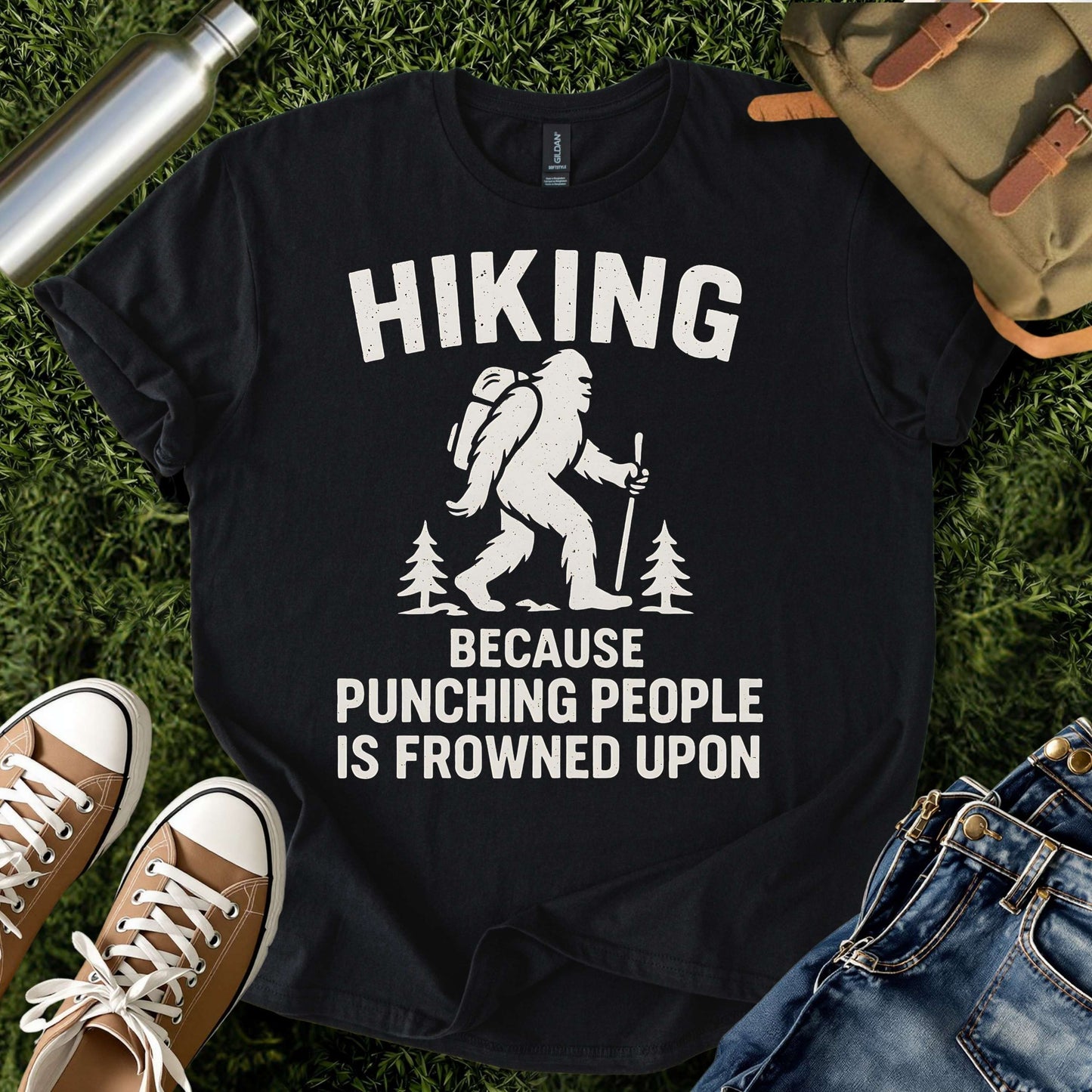 Funny Bigfoot Hiking Shirt