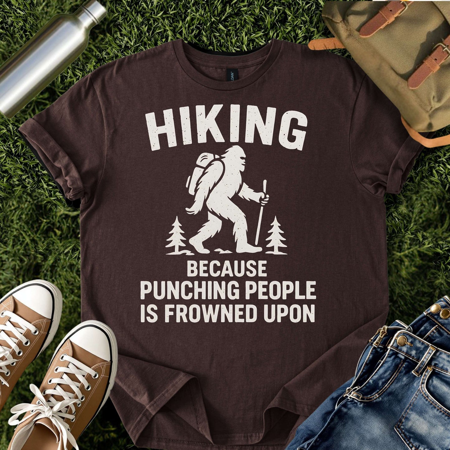 Funny Bigfoot Hiking Shirt