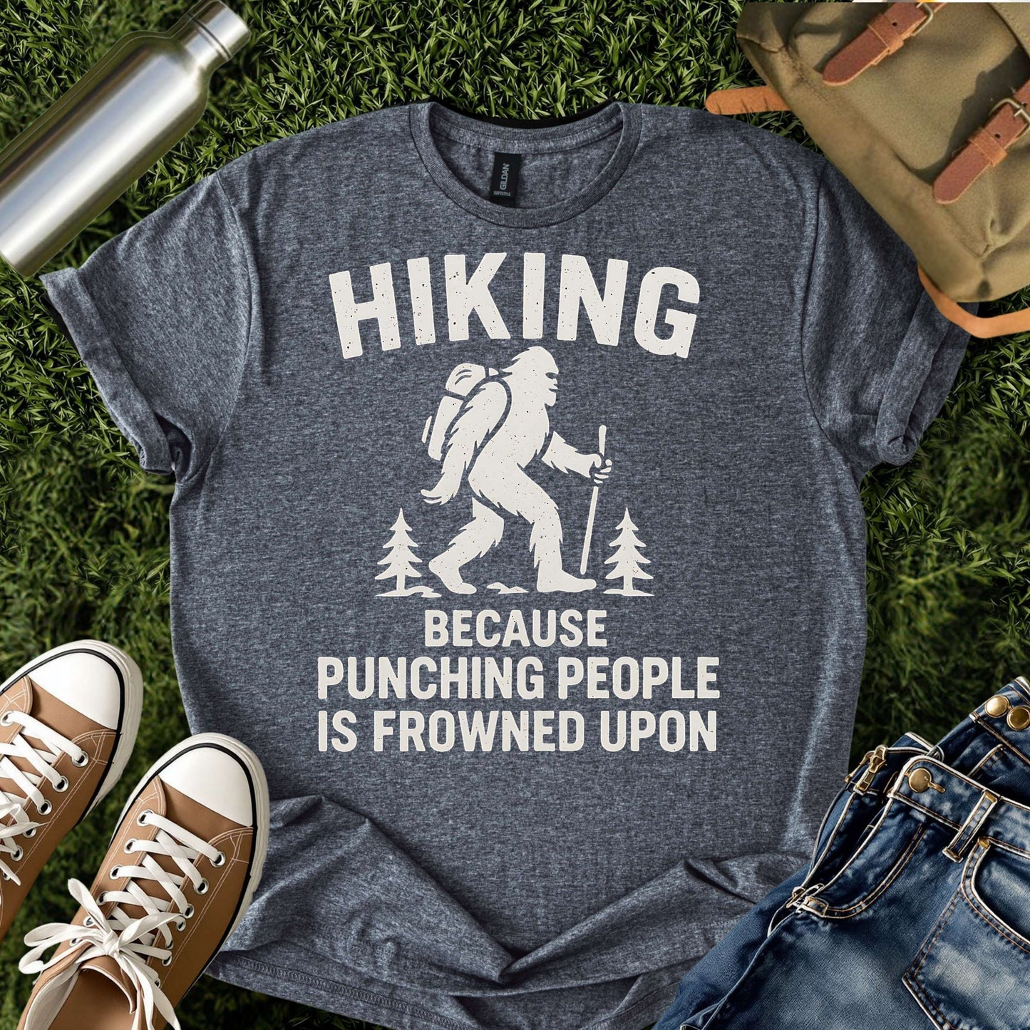 Funny Bigfoot Hiking Shirt